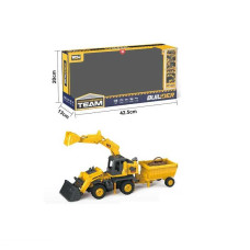 Спецтехніка WD 112 A1 (24) звуки, підсвічування, інерція, масштаб 1:16, гумове покриття коліс, причеп, екскаватор, в коробці