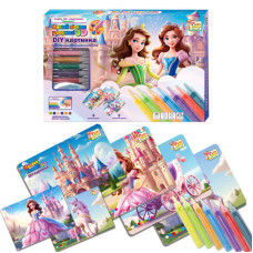 Малюй піском 4FUN Game Club (66583) 6 карток, 6 кольорів піску, щітка