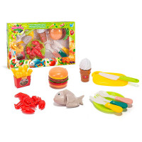 Набір продуктів WToys Кулінарна фантазія (77930) 18 елементів, на липучках, дошка для нарізки, ніж, посуд