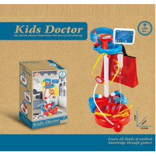 Набір лікаря (KJ 1935 a-3) підсвічування, звук серцебиття, висота візочка 51 см, медична сумка, стетоскоп, термометр, отоскоп, в коробці