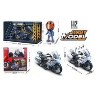 Мотоцикл MY 66 M 1237 X (24/2) металопластик, інерція, звуки, підсвічування, фігурка героя, 1:12, гараж з підсвічуванням, в коробці, МІКС ВИДІВ