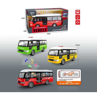 Автобус YM 9907 B (84/2)  розмір: 19х8х8.5 см, підсвічування, звуки та мелодії, інерція, відчиняються двері, гумові колеса, в коробці