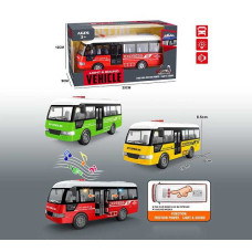 Автобус YM 9907 B (84/2)  розмір: 19х8х8.5 см, підсвічування, звуки та мелодії, інерція, відчиняються двері, гумові колеса, в коробці