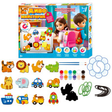 Магнітні  брелки WToys (47751) Диво , шнурок, основи, фарби, пензлики, палітра, в коробці