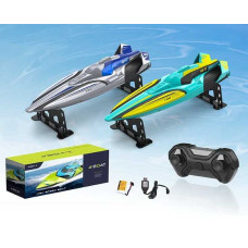 Катер на радіокеруванні (2080) 2 кольори, акумулятор 7.4 v, usb-кабель, пульт керування на батарейках 2.4 ghz, водонепроникний, в коробці