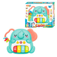 Піаніно Слон Мирон (39049) wtoys, озвучування українською мовою, 8 пісень, 8 скоромовок, 8 казок, цифри, підсвічування, в коробці