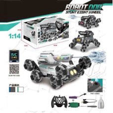 Танк на радіокеруванні (YL 116-1) акум. 3.7v, 2.4ghz+сенсор брасл,рол колеса,звуки,муз,підсвіч,зміна полож.корпусу,режим демонстр,стріляє водою,1:14