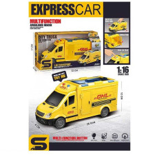 Спецтехніка (JS 126 F) автофургон, 1:16, звуки, підсвічування, інерція, відкриваються дверцята, гумові шини, в коробці