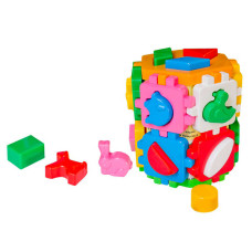 Куб Умный малыш (2001) technok toys 14 граней, животные и геометрические фигуры, 17см, в кульке