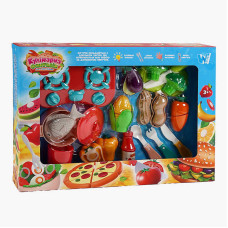 Набір продуктів Wtoys Кулінарна фантазія (10385) 24 елементи, овочі та фрукти, варильна поверхня, дошка для нарізки