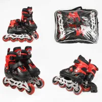 Ролики (8211-S) Best Roller размер 30-33 цвет – КРАСНЫЙ колёса pu, переднее колесо свет, в сумке, устілка – 17-19.5 см, d колес – 6.5 см