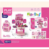 Кухня (T 2157 D) 45 предметів, каструлі, сковорідки, продукти, столові прилади, кухонні аксесуари
