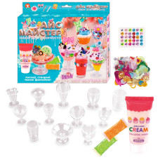 Набір майстер для творчості Айс WToys (23708)  12 скляночок, фігурки, кульковий пластилін, симуляція вершків, стрази, блискітки, в коробці