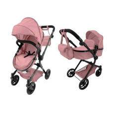 Коляска для ляльки 2в1 CARRELLO ALFA 9707 POWDER PINK з сумкою метал.кор.51*15,5*39,5
