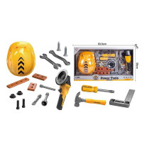 Набір інструментів (T 036 A) механічна болгарка, молоток, викрутка, каска, в боксі