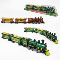 Потяг 538-2 X Штрих=71942 (60/2) 2 кольори, довжина 55 см, інерція, 1 локомотив, 2 вагони, пластикові колеса, в слюді