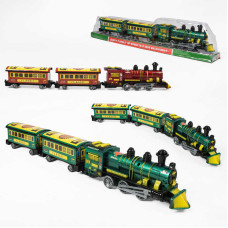 Потяг 538-2 X Штрих=71942 (60/2) 2 кольори, довжина 55 см, інерція, 1 локомотив, 2 вагони, пластикові колеса, в слюді