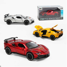 Машинка MG-86500 (96/2) 3 види, "Авто Експерт", металопластик, 1:32, світло, звук, інерція, відчиняються двері, капот, багажник, в коробці, МІКС
