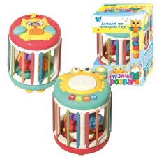 Музична гра (42766) wtoys, озвучення українською мовою, 6 казок, 6 пісень, ноти, барабан, підсвічування, брязкальця, годинник, в коробці
