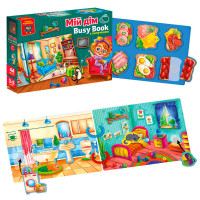 Гра з липучками Бізі бук. Мій дім (VT 1310-08) укр vladi toys, 6 сторінок, 2 кільця, 44 деталі, набір липучок, в коробці