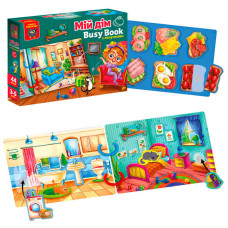 Гра з липучками Бізі бук. Мій дім (VT 1310-08) укр vladi toys, 6 сторінок, 2 кільця, 44 деталі, набір липучок, в коробці