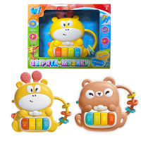 Піаніно Звірята-музики (77515) wtoys, 2 види, озвучування українською мовою, пісні, казки, ноти, намистини, в коробці, видається мікс