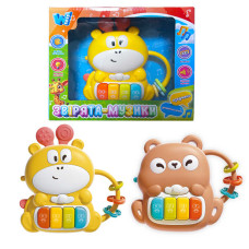 Піаніно Звірята-музики (77515) wtoys, 2 види, озвучування українською мовою, пісні, казки, ноти, намистини, в коробці, видається мікс