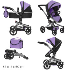 Коляска для ляльки 2в1 Carrello Fortuna 9695 PURPLE