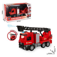 Пожежна машина (23088-5) світло, звук, інерція, 1:16, висувна драбина обертається на 360°, помпова подача води, гумові колеса, в коробці