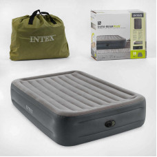 Матрац велюровий Intex (64126 NP/ND) 152х203/206х46 см, вбудований електричний насос, двоспальний