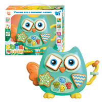 Музична іграшка (60980) wtoys, сова-всезнайко, розмір: 22х4.5х15 см підсвічування, пісні, казки, віршики, сортер, намистини, в коробці