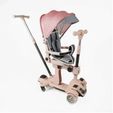 Самокат 5в1 "Skyper" BL-72440 (4) колеса PU125х40мм зі світлом, з капюшоном, поворотне сидіння, з ДОП. КОЛЕСАМИ, захисний бампер, в коробці
