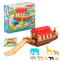 Конструктор (1348) technok toys, 190 деталей, 10 фігурок тварин, 1 фігурка ноя, в коробці