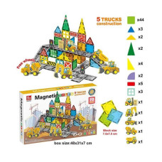 Магнітний конструктор (SQ 66003-1) 70 деталей, 5 машинок, в коробці