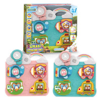 Бізіборд Цікаві подорожі (52778) wtoys, 2 кольори, озвучування українською мовою, 15 пісень, 8 казок, сортер, підсвічування, звуки, в коробці