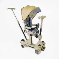 Самокат 5в1 "Skyper" BL-83655 (4) колеса PU125х40мм зі світлом, з капюшоном, поворотне сидіння, з ДОП. КОЛЕСАМИ, захисний бампер, в коробці