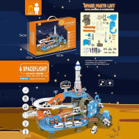 Парковка Космічна станція (ZX 006 A) трек, світло, мелодія, озвучування англійською, ракета, механічний ліфт, автоматичний підйомник