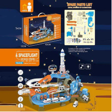 Парковка Космічна станція (ZX 006 A) трек, світло, мелодія, озвучування англійською, ракета, механічний ліфт, автоматичний підйомник