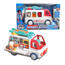 Музична машинка (46349) wtoys, озвучування українською мовою, швидка допомога, пісні, цікаві факти, віршики, сирена, 2 фігурки, в коробці