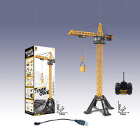 Кран на радіокеруванні (8640) акум. 3.7 v, usb-кабель, пульт 2.4 ghz, підсвічування, масштаб 1:18, кабіна обертається, підіймає вантаж, в коробці