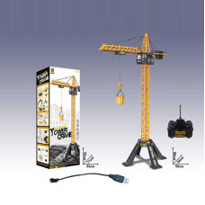 Кран на радіокеруванні (8640) акум. 3.7 v, usb-кабель, пульт 2.4 ghz, підсвічування, масштаб 1:18, кабіна обертається, підіймає вантаж, в коробці