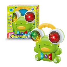 Музичне жабенятко (61653) wtoys, озвучування українською мовою, 10 пісень, 10 казок, 10 скоромовок, підсвічування, барабан, брязкальце, в коробці