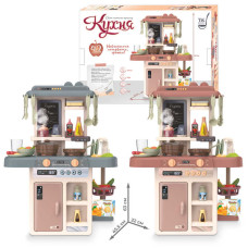 Кухня Світ смачних пригод (TK-61324) tk group, 2 кольори, вис. 63 см, 42 ел., пара, світло, звук, помп. подача води, продукти, в коробці, мікс