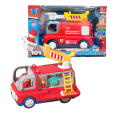 Музична машинка (11516) wtoys, озвуч. українською мовою, пожежна машина, пісні, факти, віршики, світло, сирена, фігурка пожежника, в коробці