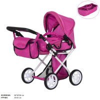Коляска для ляльки CARRELLO UNICO 9346 HOT PINK з сумкою