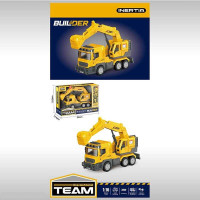 Спецтехніка WD 113 Штрих=10859 (24) звуки, підсвічування, інерція, дверцята відкриваються, рухливі елементи, екскаватор, гумові шини, в коробці