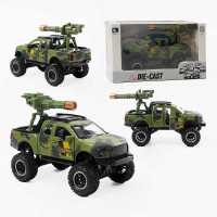 Джип (CLM 56 K) металопластик, амортизація, підсвічування, звук,- рухомі елементи, прогумовані колеса, в коробці