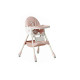 Стільчик для годування Kidoro One (ST-6540) Pink, з екошкіри на колесах
