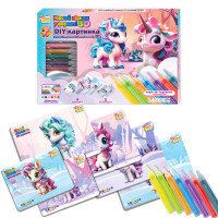 Малюй піском 4FUN Game Club (44074) 6 карток, 6 кольорів піску, щітка