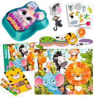 Набір Bunny surprise для творчості vladi toys (vt 8080-15) пазли, 50 карток, наліпки, іграшка на пальчик, блокнот, в коробці